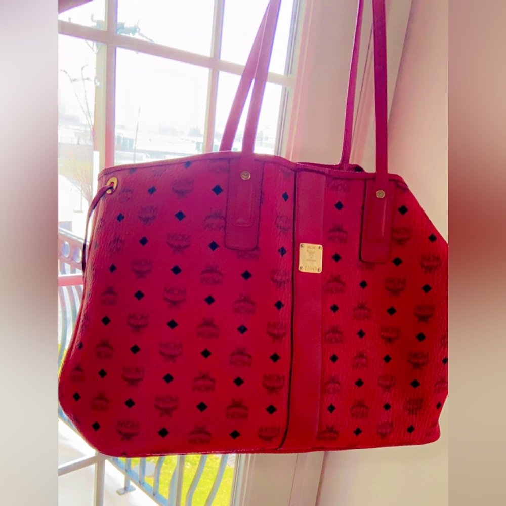 MCM Liz Large Shopper Red Tote